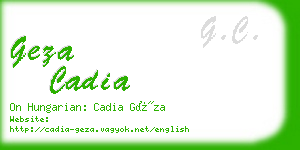 geza cadia business card